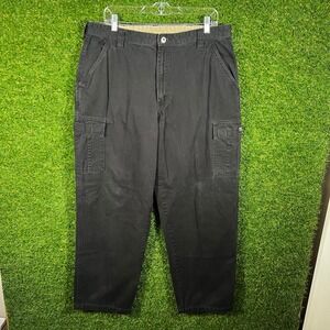 Wrangler Authentics Mens Black Twill Cargo Pants 70LEWBL 36x32